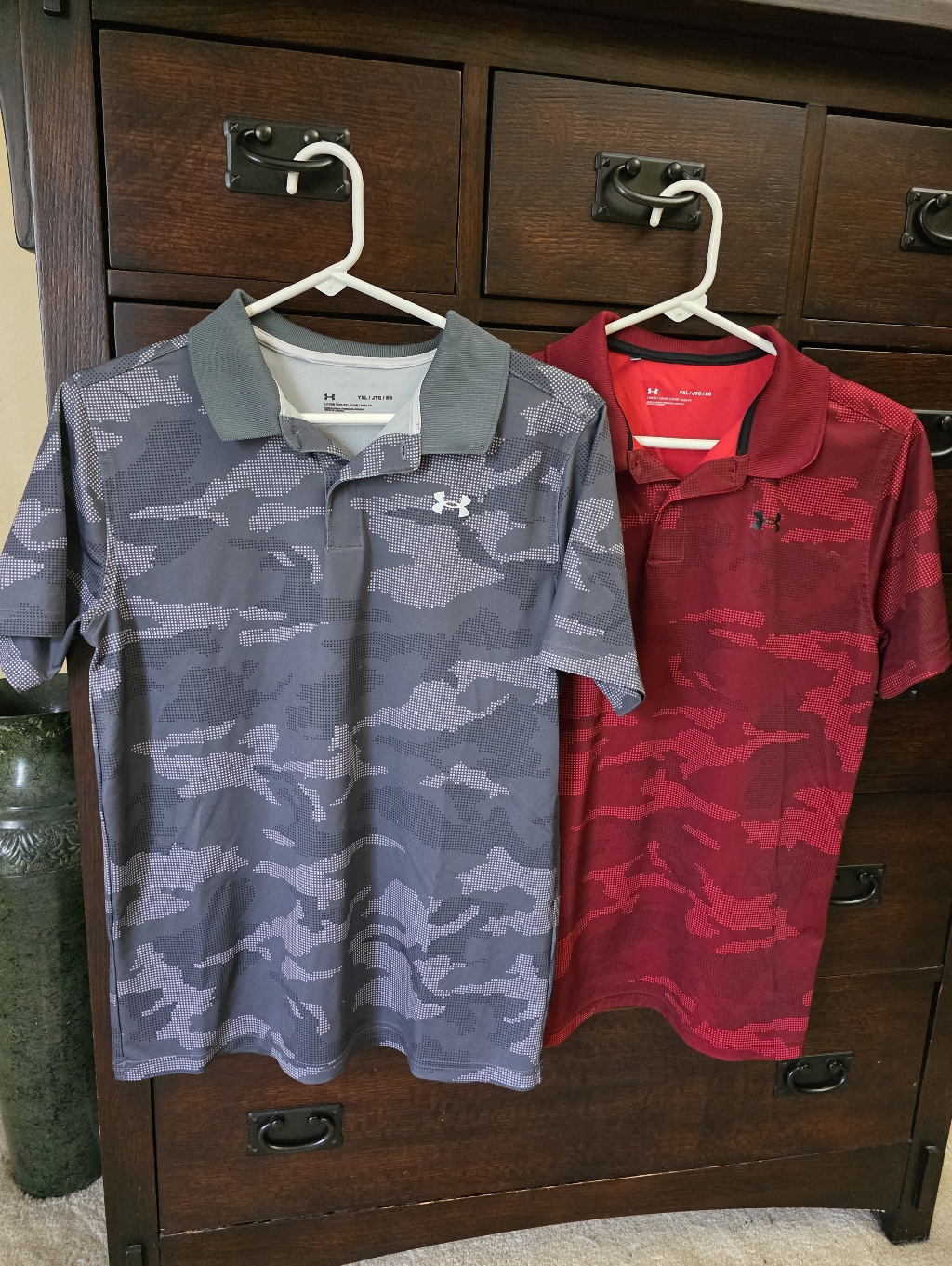 Under Armour Polo  Gray Camo  Red Camo Pair